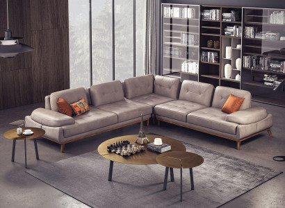 Beige living room L-shaped sofa designer luxury corner sofa modern couch new