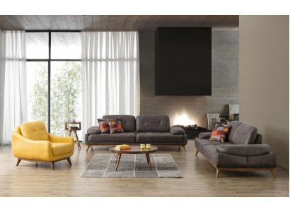 Stylish Living Room Designer Suite Three-Seater Modern Armchair 2-Piece Set