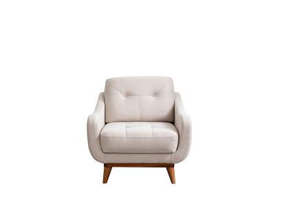 White single-seater living room armchair comfortable upholstered 1-seater