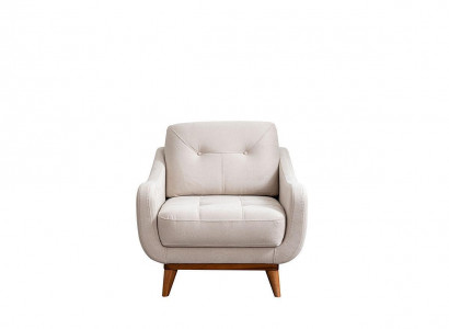 White single-seater living room armchair comfortable upholstered 1-seater