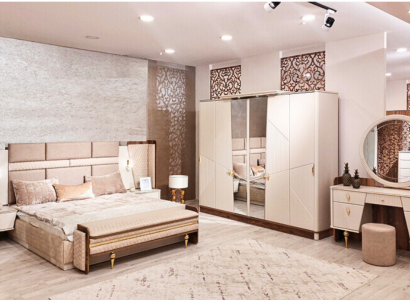 Luxury dressing table with mirror modern bedroom design furniture