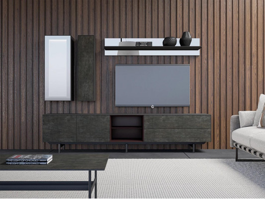Modern wall unit TV stand hanging display cabinet luxury wall shelf living room furniture