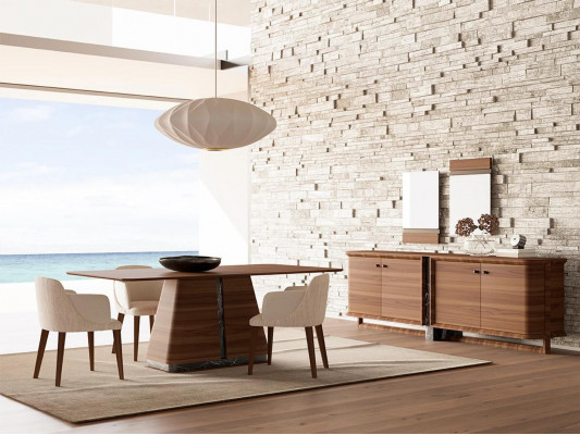 Modern dining room dining table 4x chairs dining set sideboard luxury furniture 2x mirrors