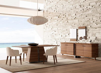 Modern dining room dining table 4x chairs dining set sideboard luxury furniture 2x mirrors