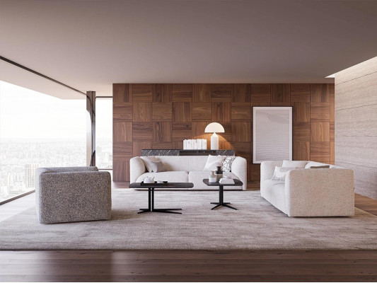 Luxury Sofa Set 3-piece Armchair 2x Sofa Couch Three-seater Living Room Furnishing