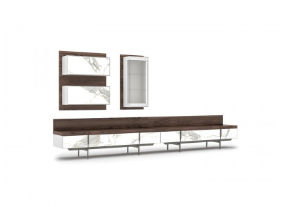 Modern luxury living wall 2x TV stands complete wall cabinet hanging display cabinet new