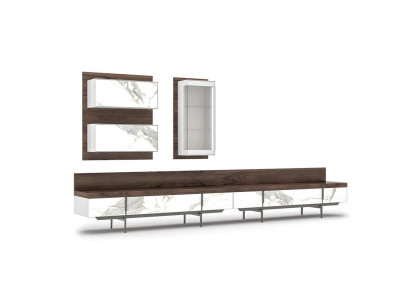 Modern luxury living wall 2x TV stands complete wall cabinet hanging display cabinet new