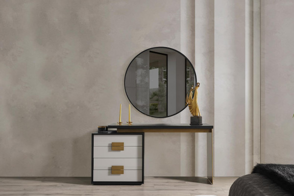 Bedroom Stylish Set Designer Dressing Table Luxury Mirror 2-piece Set