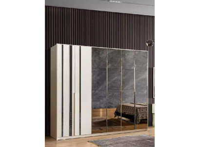Wardrobe luxury bedroom wooden cabinet glass cabinet furniture design
