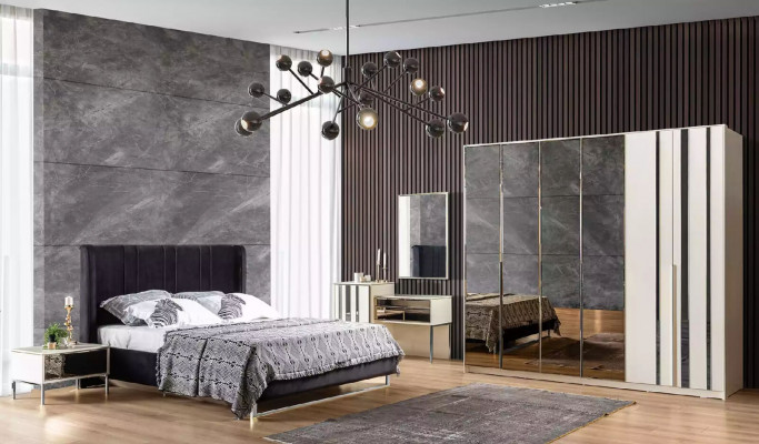 Wardrobe luxury bedroom wooden cabinet glass cabinet furniture design