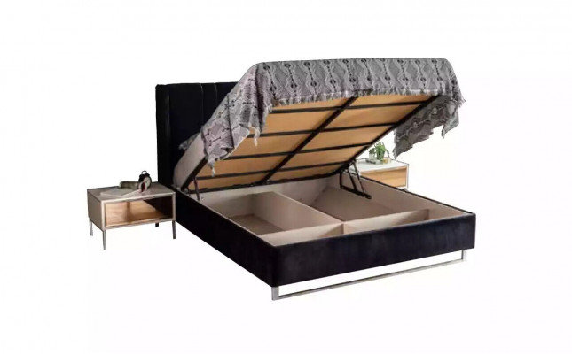 Bedroom bed 2x bedside tables luxury furniture 3-piece. Modern beds new
