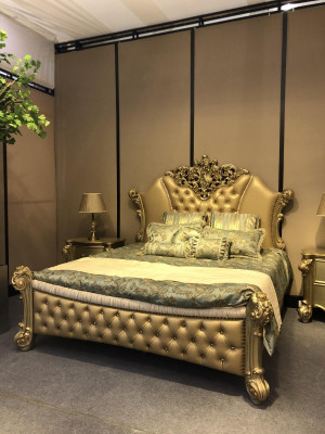 Bed Design Double Bed Luxury Classic Baroque Chesterfield 184x214cm new