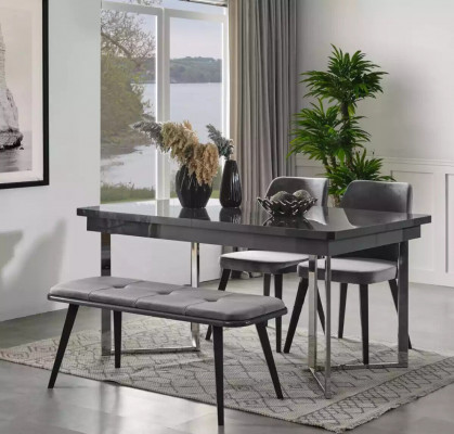 Complete set dining table 4x chairs dining room set dining group sideboard 8-piece