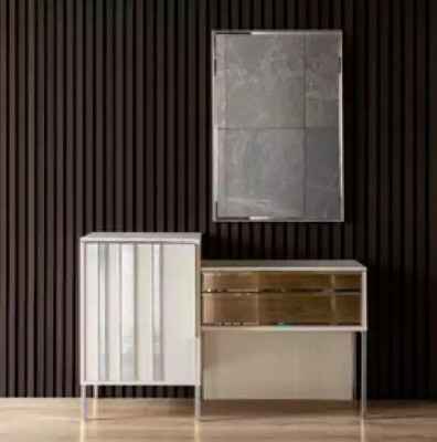 Bed 2x Nightstands 6-piece Bedroom Wardrobe Design Modern Luxury