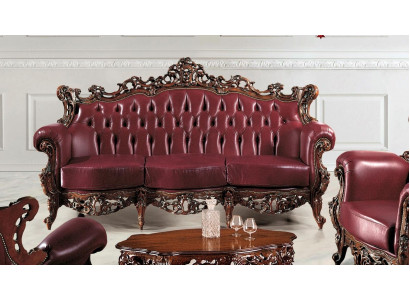 Chesterfield 3-seater couch leather sofa luxury design Italian furniture