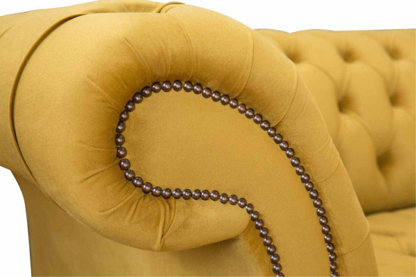 Yellow Chesterfield Sofa Set Couch Upholstery Set Complete Seating Suite