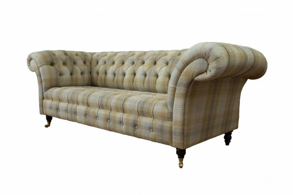 Designer Sofa 3-Seater Chesterfield Upholstered Sofas Three-Seater Textile 240cm