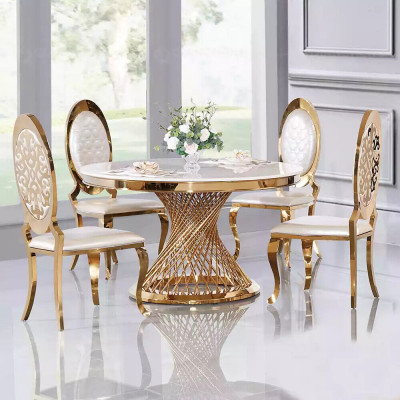 Round Table Golden Foot Chrome Round Table Dining Tables Luxury 130cm