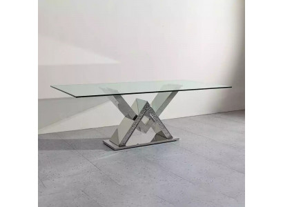 Luxury dining table pedestal table silver dining tables dining room table glass table