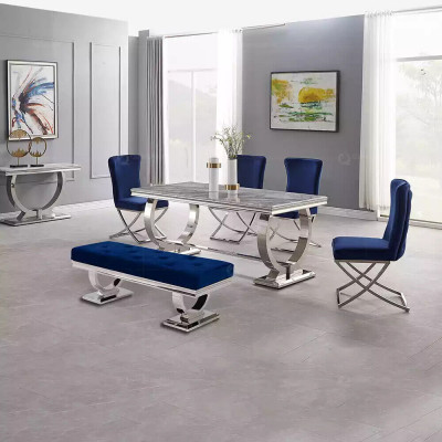 Luxury Dining Table Column Table Dining Tables Dining Room Table Silver 200x100