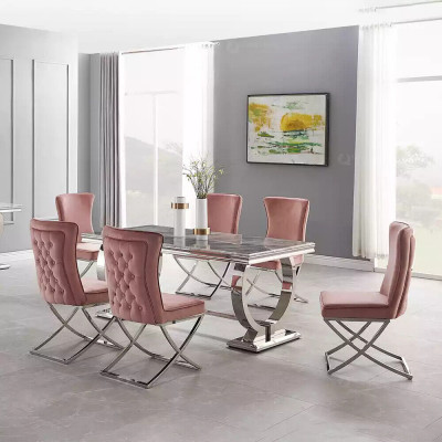 Luxury Dining Table Column Table Dining Tables Dining Room Table Silver 200x100