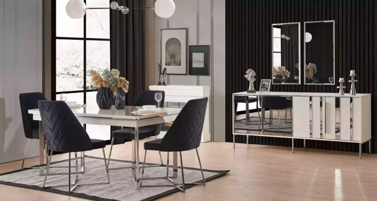 Complete Set Dining Table 4x Chairs Dining Room Set Dining Group Wooden Table 7 pieces