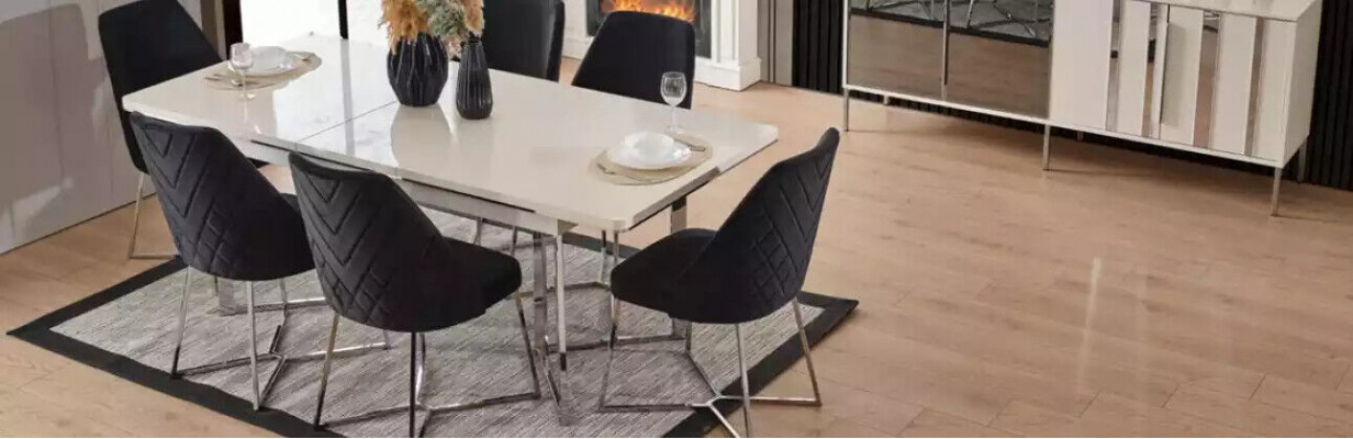 Complete Set Dining Table 4x Chairs Dining Room Set Dining Group Wooden Table 7 pieces
