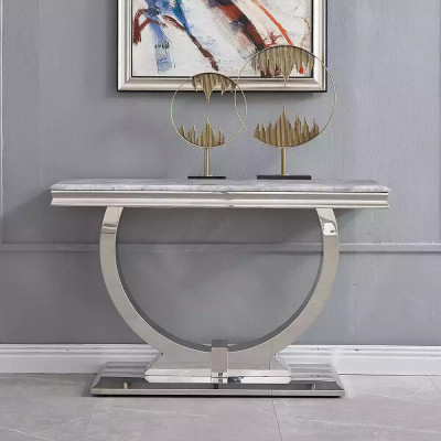 Silver sideboard console table luxury table silver chrome 120x40cm