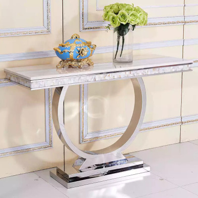 Silver sideboard console table luxury table silver chrome 120x40cm