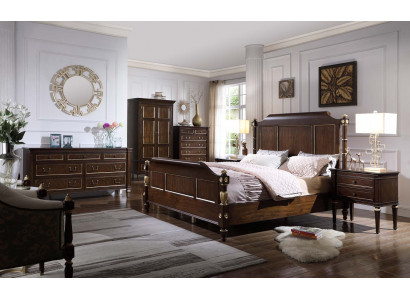 Bed 2x Nightstand Dresser Complete Bedroom Furniture Set 4-piece New