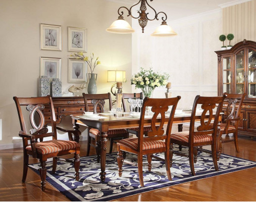 Dining room dining table 4x chair 2x chair set 7-piece luxury wood furniture