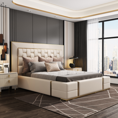 Luxury bedroom bed upholstery design luxury double beds furniture new