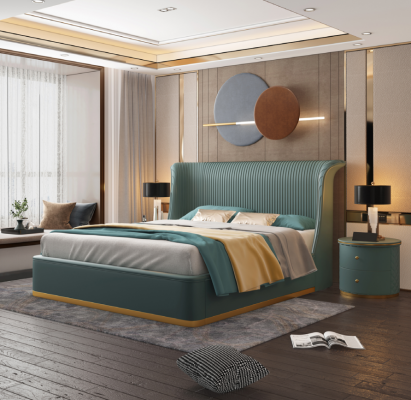 Designer bed bedroom beds furniture hotel luxury upholstery new