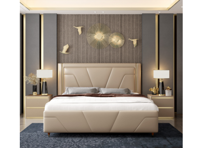 Bedroom Bed Upholstery Design Furniture Luxury Double Beige Beds Modern