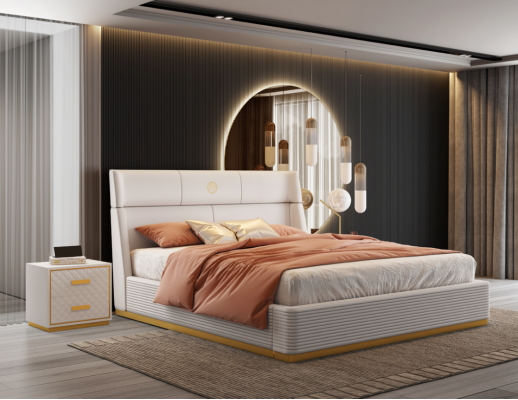 Designer bed bedroom double bed beds luxury upholstery hotel new