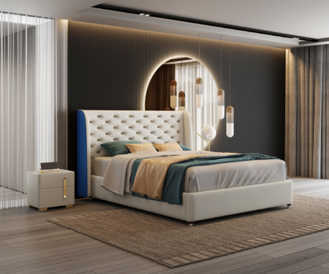 Bedroom furniture designer bed bed frame double beds elegance wood