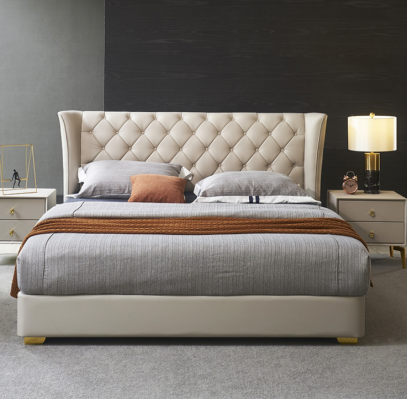 Chesterfield Design Bed Bedroom Faux Leather Upholstery 180x200 New