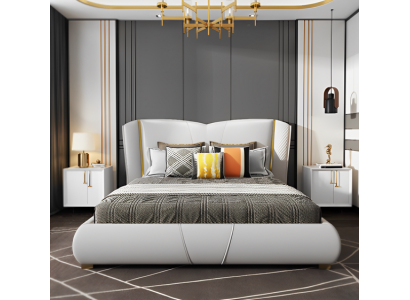 Bed Cushion Design Luxury Double Hotel Beds Sleep Room Wood Furniture