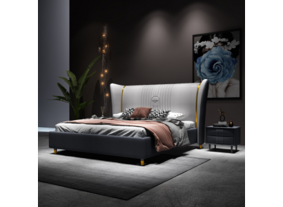 Luxury Bed Wood Upholstered Bed Bedroom 180x200cm Double Bed Hotel New