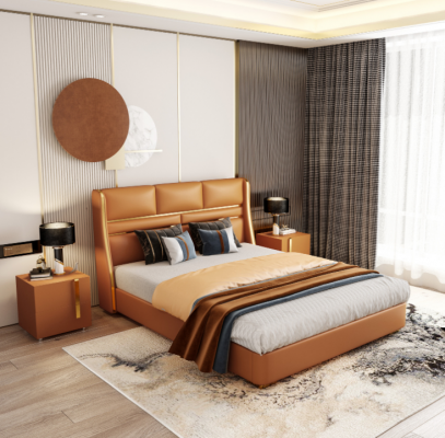 Double bed bedroom bed luxury furniture double hotel furnishing 180x200