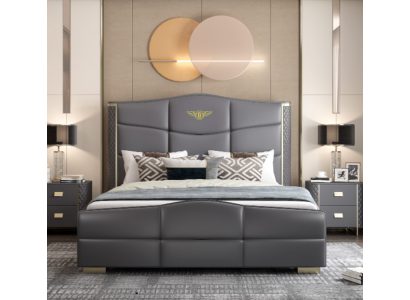 Double design bed modern hotel luxury sleeping room furniture bed frame