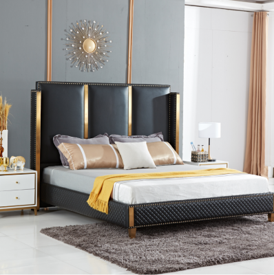 Bed cushion design luxury double hotel beds marital sleeping room 180x200cm