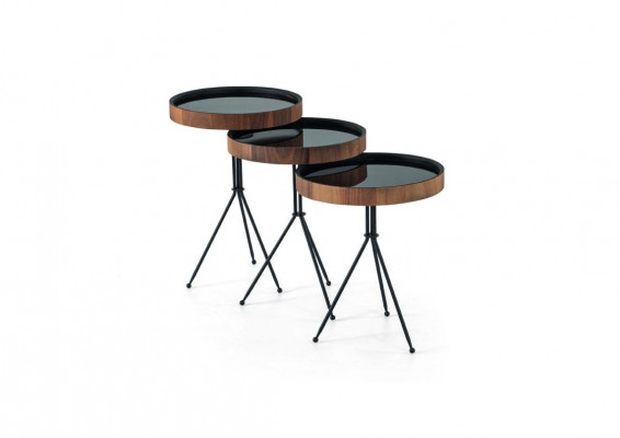 Set of 3 side tables black side tables tables round living room