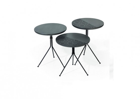 Set of 3 side tables designer living room tables luxurious coffee table table