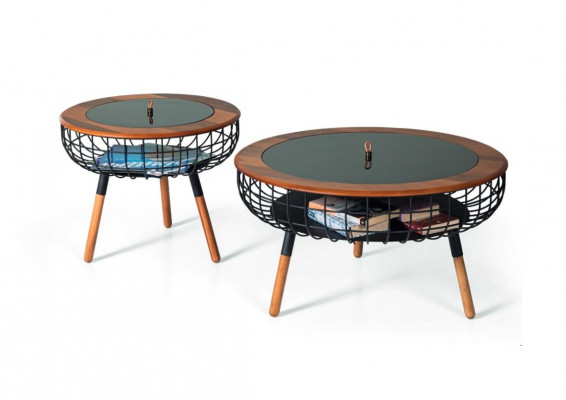 Luxury coffee table design, coffee table, living room table set, 2-piece brown set.
