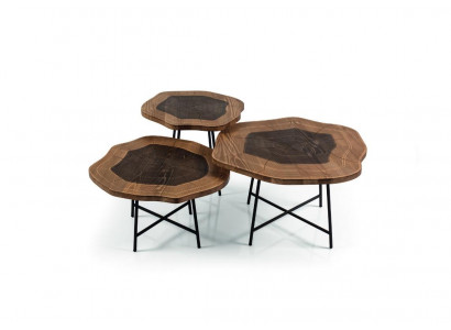 Coffee table wood brown designer living room table tables 3x