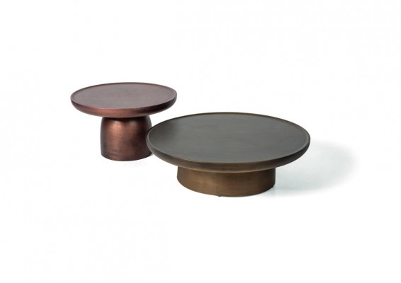 Set of 2 Coffee Tables Stainless Steel Side Table Designer Living Room Table 2-piece