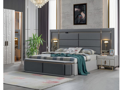 Bedroom complete bed 2x nightstands new luxury furniture set furnishing