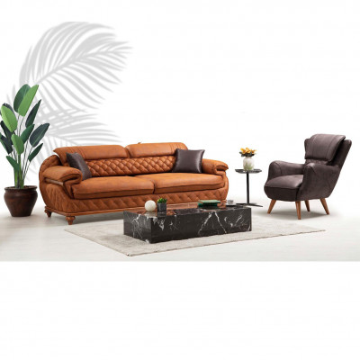 Modern living room complete set three-seater sofa couch armchair luxury furniture
