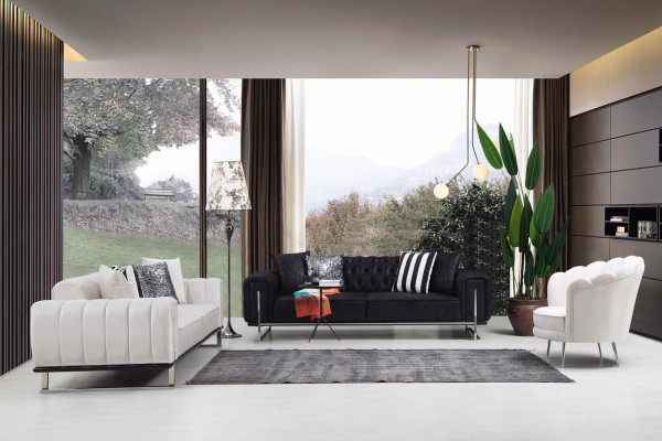 Living Room Set 2x Three-Seater Sofa Chesterfield Couch Design Armchair Luxury Furniture